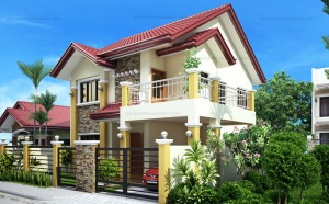 Mẫu nhà biệt thự 2 tầng mái thái theo phong cách châu Âu